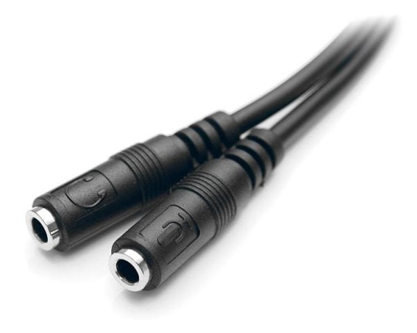 StarTech.com Cable 3,5mm Macho - 2x de 3,5mm Hembra, 20cm, Negro
