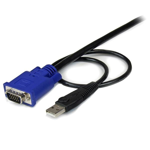StarTech.com Cable KVM Ultra Delgado 2 en 1, USB/VGA Macho - VGA Macho, 3 Metros, Negro