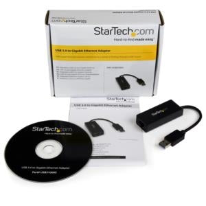 StarTech.com Adaptador de Tarjeta de Red Externa NIC USB 3.0 Macho - Gigabit Ethernet RJ-45 Hembra, 1Gbps, Negro