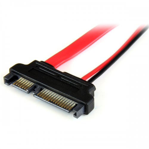 StarTech.com Cable Slimline SATA 7+15 pin Macho - SATA 13 pin Hembra, 15cm, Rojo
