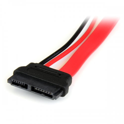 StarTech.com Cable Slimline SATA 7+15 pin Macho - SATA 13 pin Hembra, 15cm, Rojo