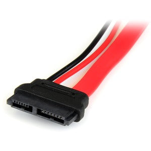 StarTech.com Cable Slimline SATA 7+15 pin Macho - SATA 13 pin Hembra, 15cm, Rojo