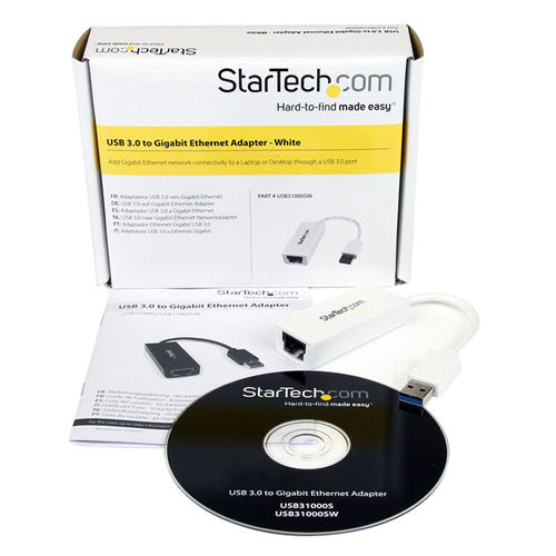 StarTech.com Adaptador Tarjeta de Red Externa NIC USB 3.0 A - RJ-45, Blanco