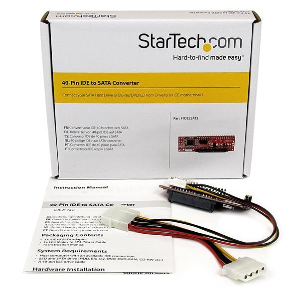StarTech.com Conversor Adaptador IDE PATA 40-pin - SATA, 0.133 Gbit/s, Rojo