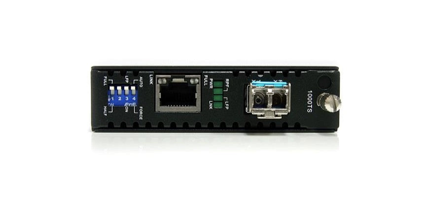 StarTech.com Convertidor de Medios Gigabit Ethernet RJ45 a Fibra Óptica LC Multimodo, 550 Metros