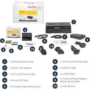 StarTech.com Docking Station de Discos Duros de 4 Bahías SATA IDE - eSATA USB 3.0