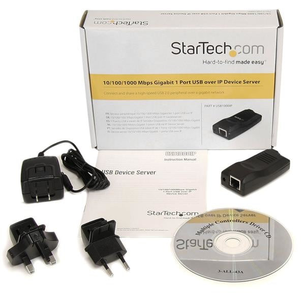 StarTech.com Servidor de Dispositivos Gigabit Ethernet sobre Red con IP, 1x USB 2.0