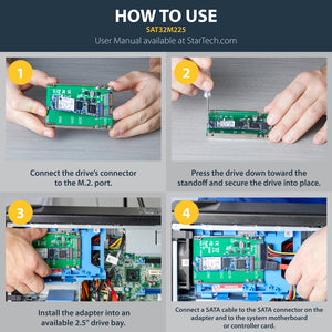 StarTech.com Adaptador Convertidor SSD M.2 NGFF a SATA de 2.5