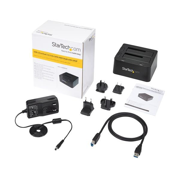 Startech.com Docking Station USB 3.0 para 2 Discos Duros, 2.5'/3.5', SATA