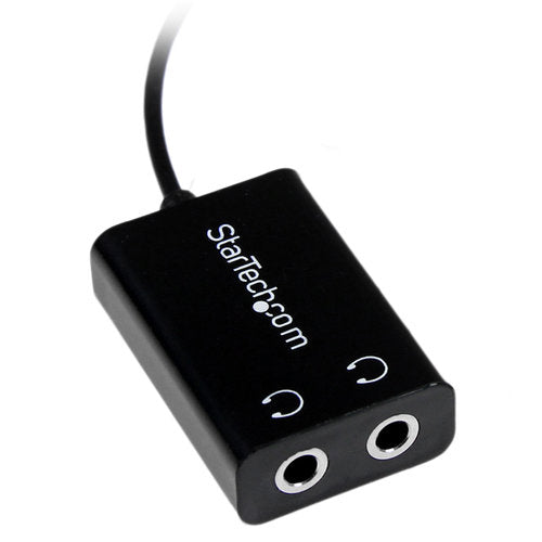 StarTech.com Adaptador Divisor Splitter de Audífonos Mini-Jack 3.5mm 3 pines Estéreo Macho a 2x