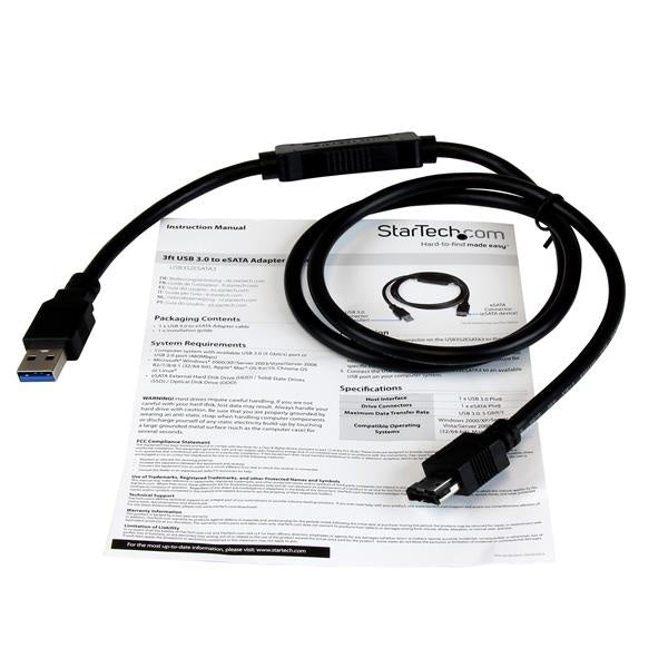 StarTech.com Cable USB 3.0 Macho - eSATA Hembra, 90cm
