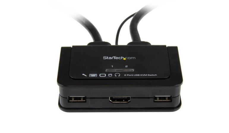 StarTech.com Switch KVM de 2 Puertos HDMI USB Audio con Cables Integrados