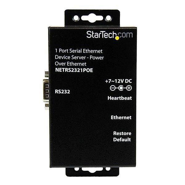 StarTech.com Servidor de Dispositivos Serie de 1 Puerto RS-232 con Power over Ethernet PoE, Conversor Serial a Red IP