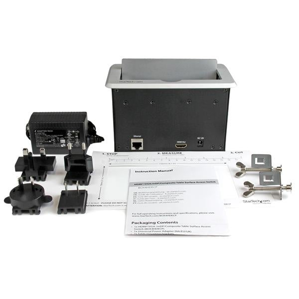 StarTech.com Caja de Conectividad para Mesa de Juntas, Módulo de Conexiones HDMI VGA y MiniDisplayPort