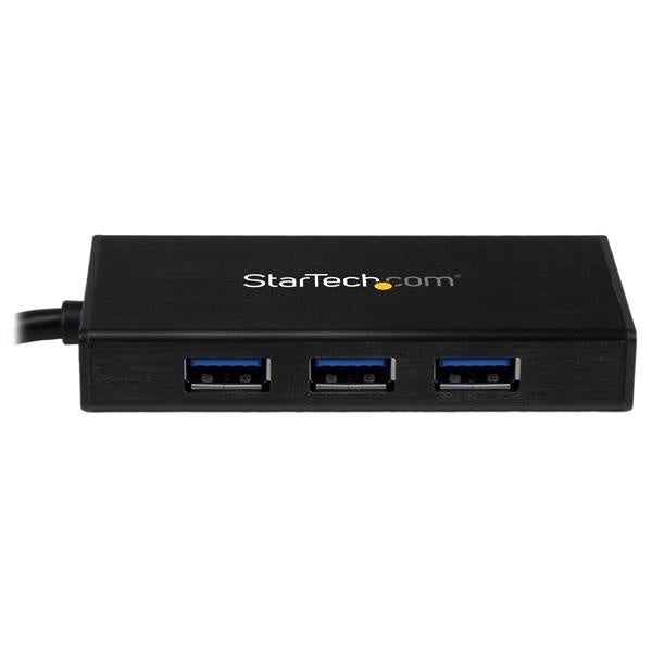 StarTech.com Hub USB A 3.0 de Aluminio con 3 Puertos USB y Adaptador de Red Ethernet Gigabit