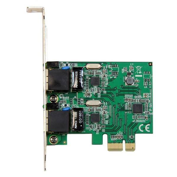 StarTech.com Tarjeta de Red NIC PCI Express Perfil Bajo de 2 Puertos Gigabit Ethernet RJ-45
