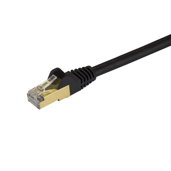 StarTech.com Cable Patch Cat6a STP Blindado sin Enganches RJ-45 Macho - RJ-45 Macho, 30cm, Negro