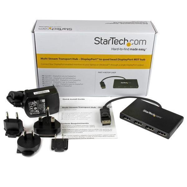 StarTech.com Splitter Multiplicador DisplayPort 1.2 - 4x DisplayPort, Negro