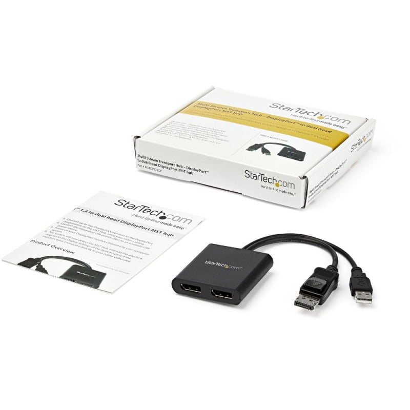 StarTech.com Splitter Multiplicador DisplayPort 1.2 - 2x DisplayPort, Negro