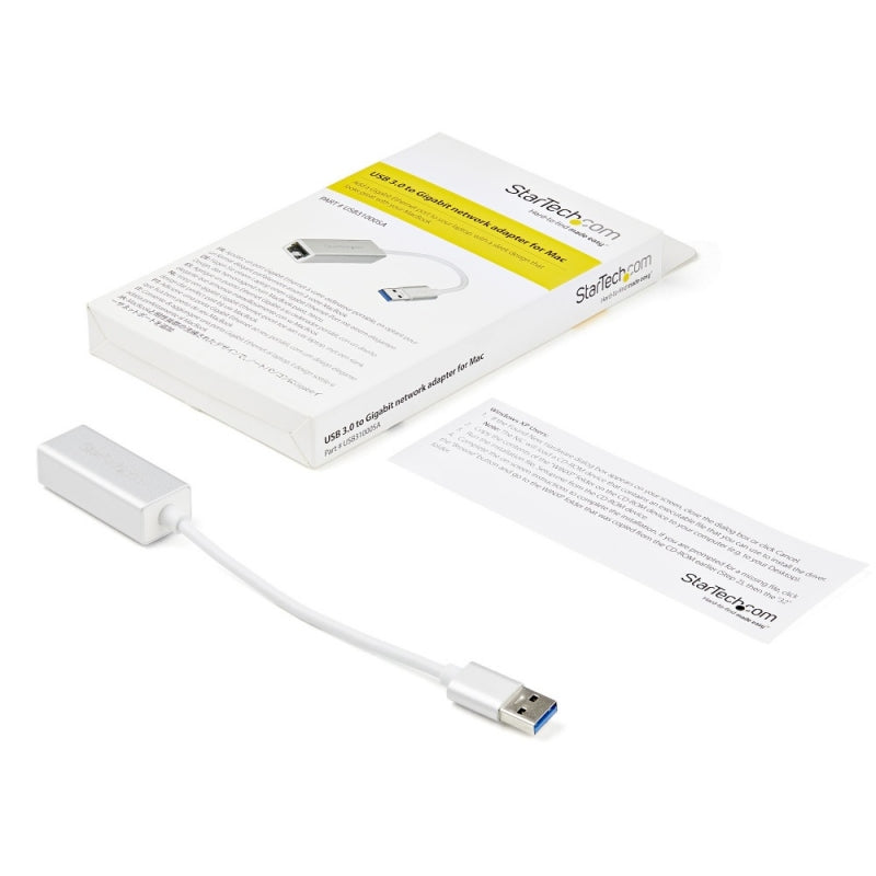 StarTech.com Adaptador de Red Ethernet Gigabit Externo, 1x USB 3.0, Plata