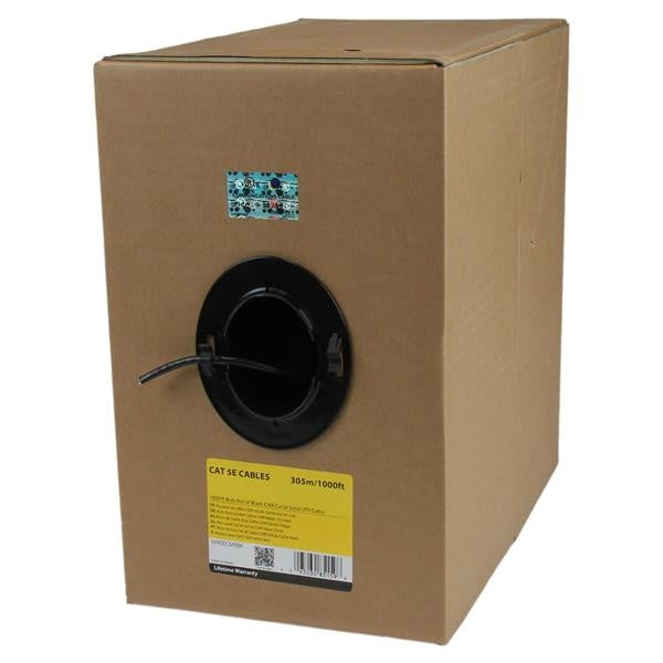 StarTech.com Rollo de Cable de Red Ethernet Cat5e a Granel - 304.8m - Sólido - CMR - Negro - Se