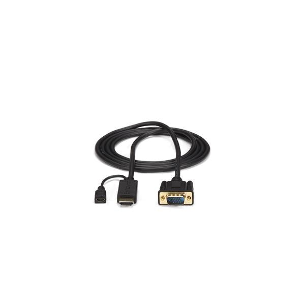 StarTech.com Cable Convertidor Activo HDMI y micro-USB - VGA, 1.8 Metros, Negro