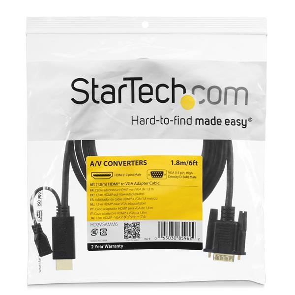 StarTech.com Cable Convertidor Activo HDMI y micro-USB - VGA, 1.8 Metros, Negro