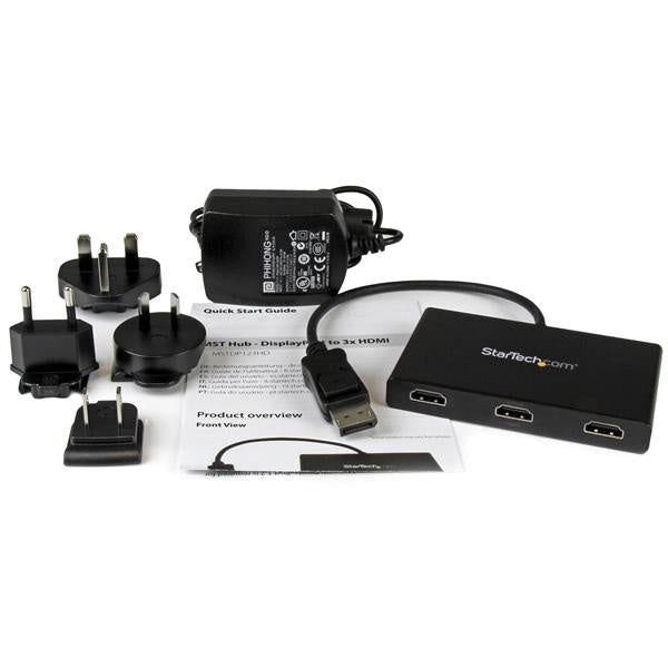 StarTech.com Convertidor DisplayPort - 3x HDMI, Hub MST DP 1.2, Negro