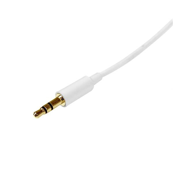 StarTech.com Cable 3.5mm Macho - 3.5mm Macho, 2 Metros, Blanco