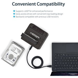 StarTech.com Docking Station USB 3.1 con UAS para 2 Discos Duros o SSD, 2.5'/3.5', SATA