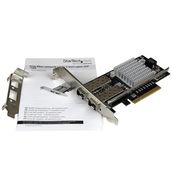 StarTech.com Tarjeta PCI Express de Red de Fibra de 10Gbit/s con 2 Puertos SFP+ Abiertos