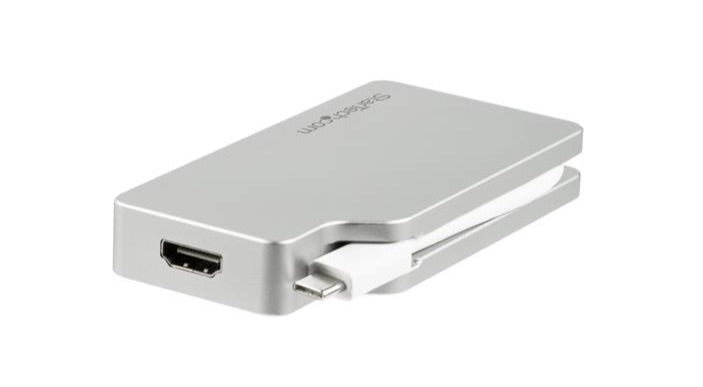 StarTech.com Adaptador 4 en 1 de Audio y Video para Viajes, USB-C a VGA, DVI, HDMI o mini DispayPort