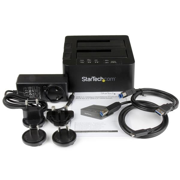 StarTech.com Docking Station con Función de Copiado Rápido de 2 Bahías, USB 3.1, SATA, 2.5'/3.5'
