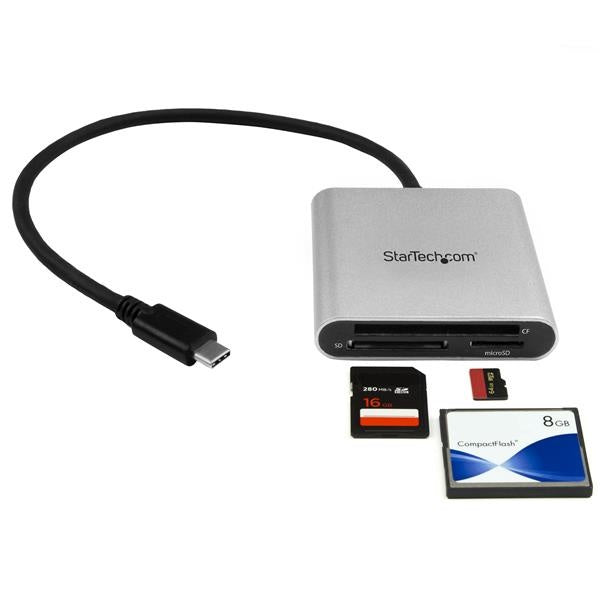 StarTech.com Lector de Memoria SD, USB 3.0, Negro/Plata