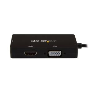 StarTech.com Adaptador Multipuertos USB-C Macho - HDMI/DVI/VGA Hembra, Negro