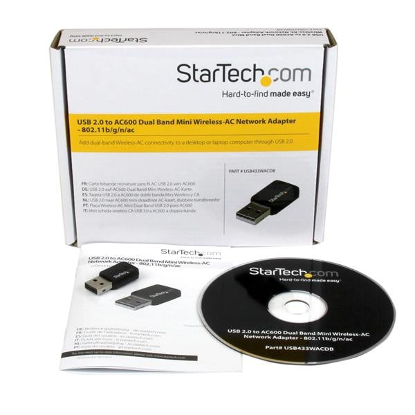 StarTech.com Mini Adaptador de Red USB 2.0 Inalámbrico, WLAN, 433 Mbit/s