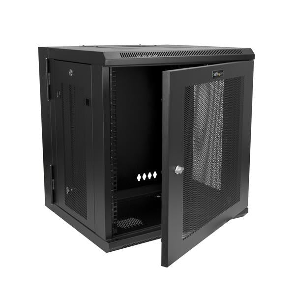 StarTech.com Gabinete Abisagrado de Pared 12U, hasta 90kg, Negro