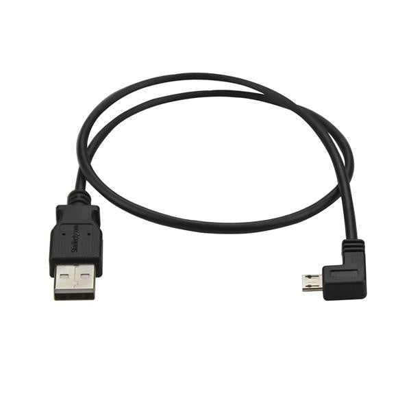 CABLE 0.5M MICRO USB ACODADO A