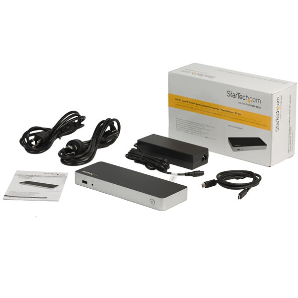 StarTech.com Docking Station USB, 1x USB C, 4x USB A, Negro/Plata