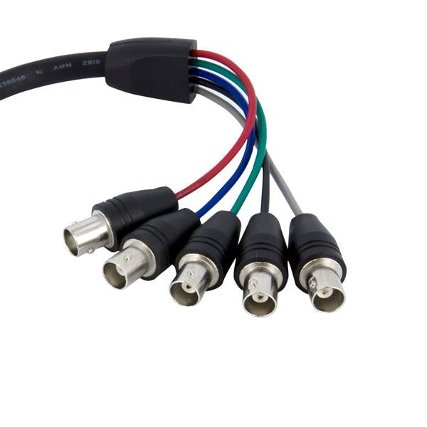 StarTech.com Cable VGA HD15 Macho - 5x BNC Coaxial Hembra, Negro