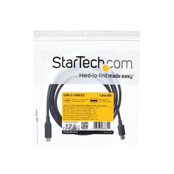 StarTech.com Cable USB-C Macho - Mini DisplayPort Macho, 1.8 Metros