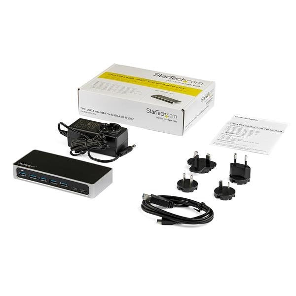 StarTech.com Hub USB 3.0 USB C, 5x USB-A, 2x USB C, 5000 Mbit/s, Negro/Plata