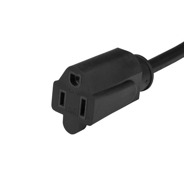 StarTech.com Cable de Poder Plano NEMA 5-15P Macho - NEMA 5-15R Hembra, 50cm, Negro