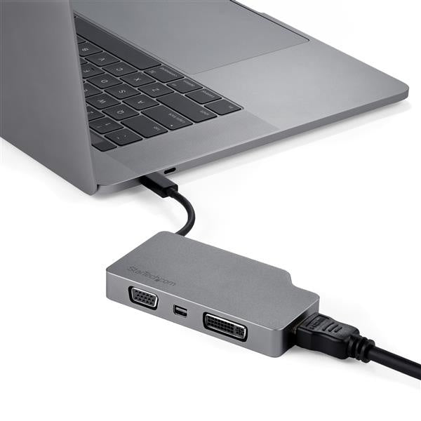 StarTech.com Docking Station USB C, 1x mini-DisplayPort/VGA/DVI-D/HDMI, Negro