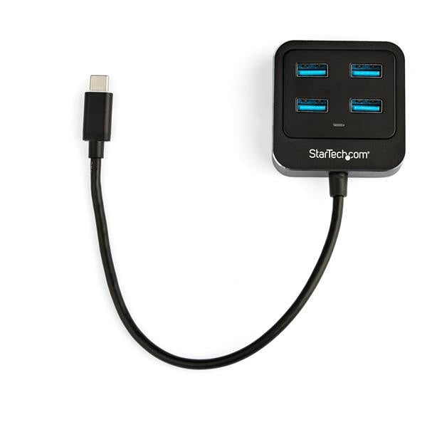 StarTech.com Hub USB-C de 4 Puertos, 10.000 Mbit/s, Negro