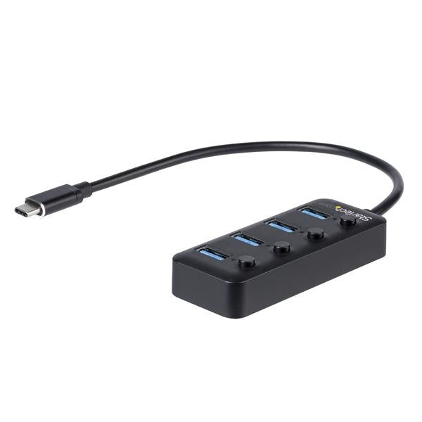 StarTech.com Hub USB 3.0 Tipo C Macho - 4x USB-A Hembra, 5000 Mbit/s, Negro