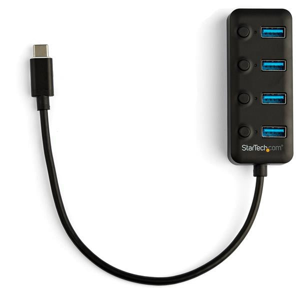 StarTech.com Hub USB 3.0 Tipo C Macho - 4x USB-A Hembra, 5000 Mbit/s, Negro