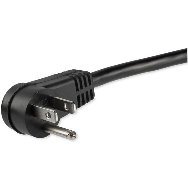 StarTech.com Cable de Poder Acodado NEMA 5-15P Macho - NEMA 5-15R Acoplador Hembra, 30cm, Negro