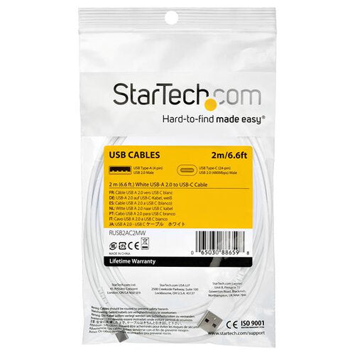 CABLE USB 2.0 A USB-C DE 2 M