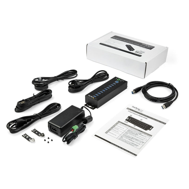 StarTech.com Hub USB-B 3.0 Hembra - 10 Puertos USB 3.2 Hembra, 5000Mbit/s, Negro